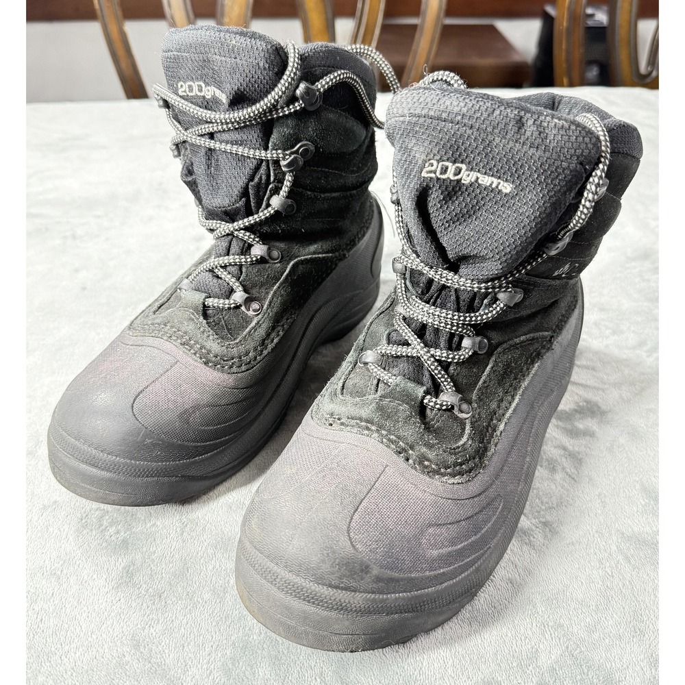 Columbia Boots Mens Size 7 Black Gray Winter Snow‎ Insulated 200g YM404-010